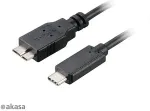 AKASA C/micro-B, 1m USB cable USB 3.2 Gen 2 (3.1 Gen 2) USB C Micro-USB B Black