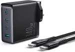 Joyroom Wall Charger JR-TCG05UK, 140W, 5A, 1 x USB-A - 3 x USB-C, with USB-C Cable, UK, Black