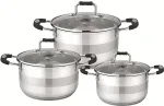No name 6PCS STAINLESS STEEL COOKWARE SET