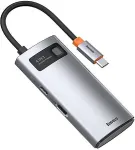 Baseus Metal Gleam Series 4-in-1 USB-C Hub mobile device dock station Tablet/Smartphone Silver