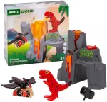 Ravensburger BRIO World Dinosaur Volcano with Eruption Function, Railway