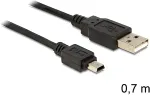 DELOCK USB Kabel A -> Mini-B St/St 0.70m sw