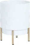 Home4you Lillepoti&uuml;mbris DEIA D18xH24cm, valge/kuldne