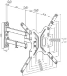 LOGILINK BP0016 TV Wall mount, 23"-55", tilt +15&deg;-15&deg;,swievel +-90&deg;, 395mm | Logilink