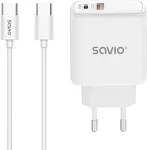 SAVIO LA-10 mobile device charger Mobile phone, Telephone, Universal White USB Fast charging