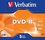 Toorikud VERBATIM 1x5 DVD-R 4,7GB 16x Speed, Jewel Case