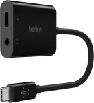 Belkin ROCKSTAR 3.5 MM JACK AUDIO AND USB-C CHARGING ADAPTER BLACK