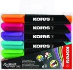 Kores M20902 Permanent-Marker Rundspitze Braun - Hellblau - Hellgr&uuml;n - Orange - Pink - Violett 6 St&uuml;ck(e) (M20902)