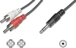 Digitus ASSMANN - Audiokabel - Mini-Phone Stereo 3,5 mm (M) bis RCA x 2 (M) - 5 m - abgeschirmt - Schwarz - geformt (AK-510300-050-S)