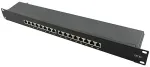 LOGILINK - Patch Panel - Rack montierbar - RJ-45 X 16 - Schwarz, RAL 9005 - 1U - 48.3 cm (19)