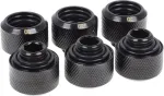 Alphacool Eiszapfen pipe connection 1/4" on 16/10mm, black, 6-pack (17379)