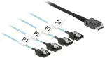Delock Kabel OCuLink SFF-8611 > 4 x SATA 7 Pin 0,5 m Metall