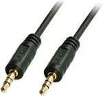 Lindy Premium - Audiokabel - Mini-Phone Stereo 3,5 mm (M) bis Mini-Phone Stereo 3,5 mm (M) - 25 cm - abgeschirmt - Schwarz