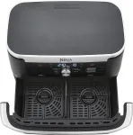 Frit&uuml;&uuml;r NINJA AF550EU fryer Double 6.6 L Stand-alone 2470 W Hot air fryer Black, Silver