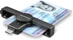 Kaardilugeja AXAGON Foldable pocket USB-C contact Smart / ID card reader.
