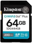 M&auml;lukaart Kingston 64GB SDXC Canvas Go Plus Gen4 200MB/s C10 UHS-I U3 V30