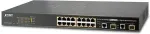 Planet Technology Corp. PLANET 16-Port 10/100TX 802.3at PoE + 2-Port Gigabit TP/SFP