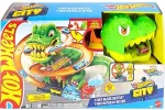 Mattel Hot Wheels City T-Rex Blaze Battle Playset & 1:64 Scale Die-Cast Car, Dinosaur Nemesis