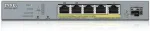 Zyxel GS1350-6HP Gigabit Smart Switch, 5x RJ-45, 1x SFP, PoLRE/PoE++, l&uuml;fterlos