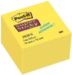 Post-it M&auml;rkmekuup Super Sticky 76x76 mm, 350 lehte, kollane