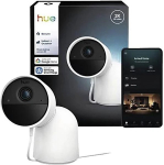 Philips Hue Secure kabelgebundene Kamera mit Standfu&szlig; 2K-Videoaufl&ouml;sung wei&szlig;