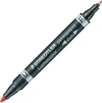 STAEDTLER Marker permanentne Lumocolor Duo 348, 2-otsaga, punane