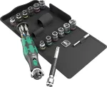 WERA 8009 Zyklop Pocket Set 4, 27 pieces (black/green, reversible ratchet for 3/8", 1/4")