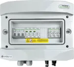 EMITER Switchgear attached DCAC hermetic IP65 EMITTER with Noark 1000V type 1+2 DC surge arrester, 1 x PV string, 1 x MPPT // og. AC Noark type 1+2, 10A 3-F