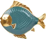 Home4you Vaagen GOLDFISH 38x34cm, roheline keraamika