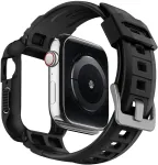 Spigen Kaitse&uuml;mbris kellarihmaga Rugged Armor Pro, Apple Watch SE 3 / SE (2024/2023/2022) / SE / 6 / 5 / 4 (44mm) / Series 9 / 8 / 7 (45mm), must,