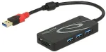 Tragant DELOCK Externer USB 3.1 Gen 1 Hub USB Typ-A > 3 x USB Typ-A + 2 Slot SD Card Reader