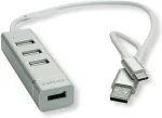 ROLINE 14.02.5037 interface hub USB 2.0 480 Mbit/s Silver, White