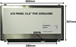 SIL LCD PANEL 15.6" FHD 1920x1080 30PIN MATT / TOP AND BOTTOM MOUNTS
