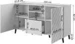 Cama MEBLE ABETO chest of drawers 150x42x82 gloss must/must