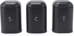 Salter BW13729EU7 Pebble 3-Piece Canister Set Charcoal