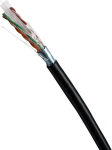 DATACOM FTP wire CAT6 PE, Fca 100m coil, black, OUTDOOR, by the meter