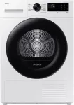 SAMSUNG Dryer DV90DG52A0AELE, white, SpaceMax, Higiene care, 9kg, A+++, heat pump