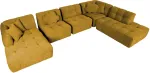 Home4you Nurgadiivan FORTE U-kujuline PN 374x162/242xH76cm, puunikaskollane