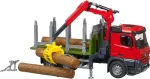 BRUDER Mercedes Benz Arocs timber transport truck, model vehicle (with loading crane, gripper and 3 tree trunks)