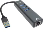 PREMIUMCORD Adapter USB3.0 - RJ45 + 3x USB 3.0