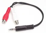 StarTech.com Audiokabel 3,5mm Klinke auf 2x RCA/Cinch (Stecker/Buchse) - Audiokabel - RCA-Phono x 2 (W) - Mini-Phone Stereo 3,5 mm (M) - 15,24 cm - Schwarz - f&uuml;r P/N: SV411KUSB (MUMFRCA)