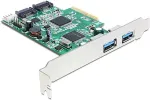DELOCK PCI Express x4 Karte > 2 x extern USB 3.0 + 2 x intern SATA 6 Gb/s