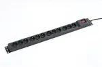 Armac RACK POWER STRIP 19" MULTI M12/10A 3M 12X 230V PL VERTICAL MOUNTING BLACK