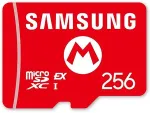 M&auml;lukaart Nintendo SAMSUNG Switch 2 mircoSD Express Card 256 GB, memory card in Mario design