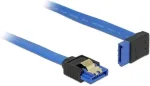 DeLOCK Kabel SATA 6 Gb/s Buchse gerade > SATA Buchse oben gewinkelt 100cm blau mit Goldclips