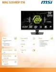 Monitor Msi MAG 322URDF E16 31.5"UHD/IPS/320Hz/0,5ms/Black