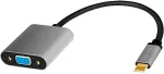 Logilink USB 3.2 Gen1 Type-C adapter, C/M to VGA/F, 1080p/60 Hz, alu, black/grey, 0.15 m