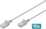 Digitus CAT6 U/UTP SLIM PA 10X1M GREY 10X 1M LSZH AWG 32/7 GREY