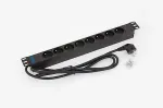 Triton 19" 8xCZ socket, 3x1.5mm 2m cable CZ-DE, RAL9005