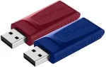 M&auml;lukaart Verbatim USB-Stick 2x 32GB 3.2 Store'n GO Slider red & blue